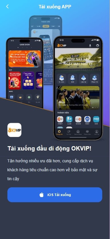 Tải ứng dụng OKVIP về điện thoại IOS